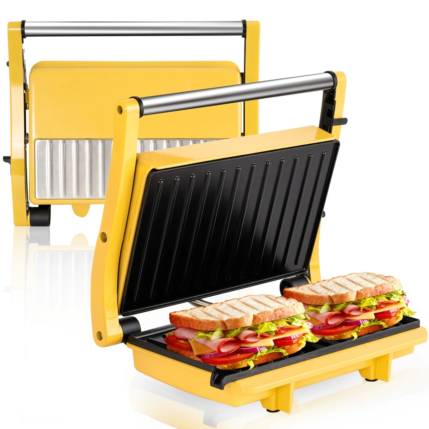 3-In-1 Electric Indoor Grill Panini Press With Nonstick Plates