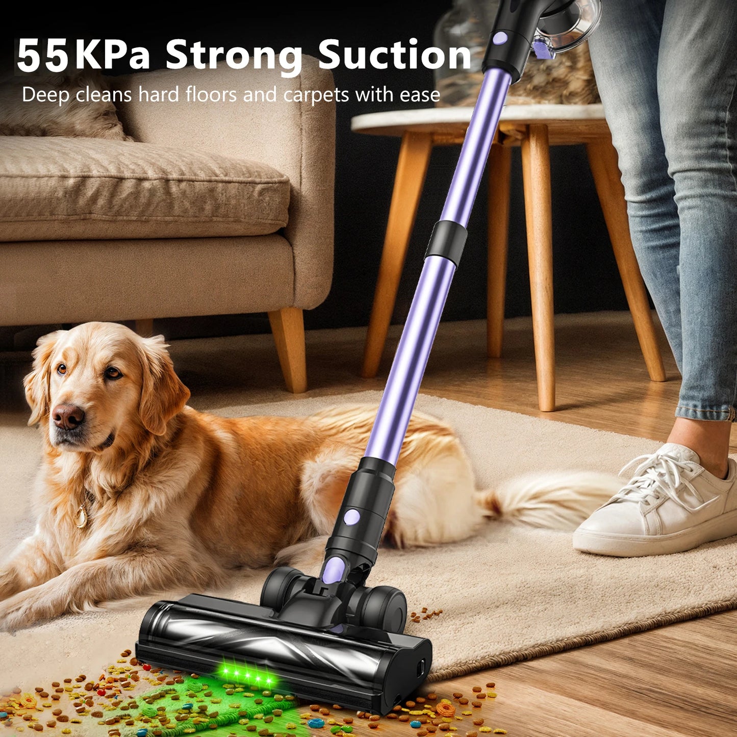 SUXIANGVAC 500W Cordless Vacuum Cleaner With Smart LED Display