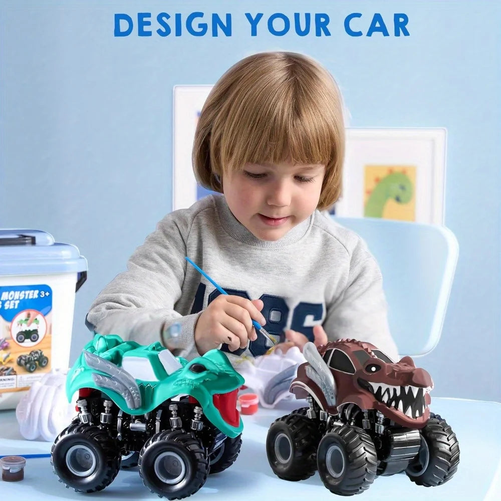 Joyfy Kids Craft Kit Build And Paint Monster Car Set