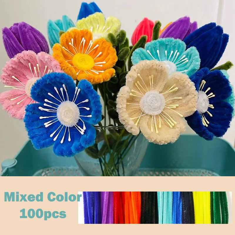 Colorful Chenille Stems Pipe Cleaners Set For DIY Crafts