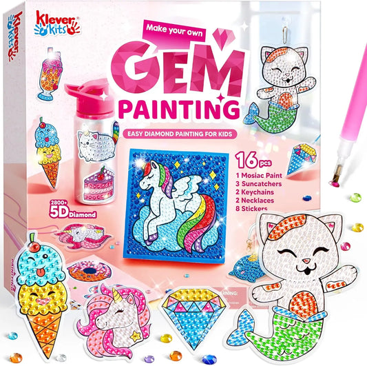 Joyfy 16 Projects Gem Painting Kit With 5D Gems For Girls 6-12