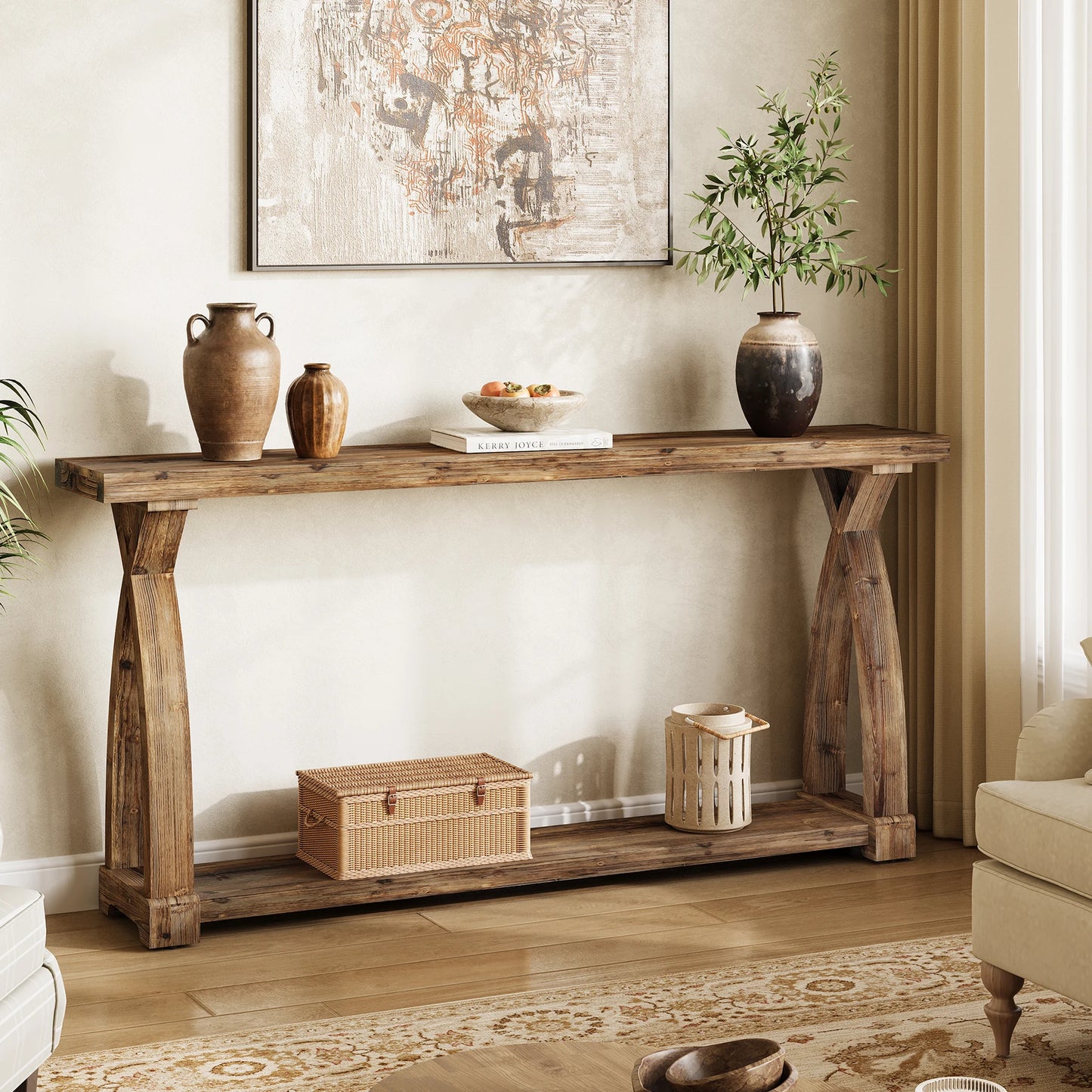 Tribesigns Solid Wood Console Table For Entryway And Living Room