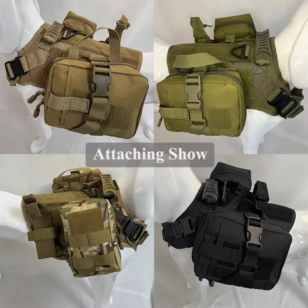 Dog Tactical Bags Set Molle Pouches for Harness Attachment Gear