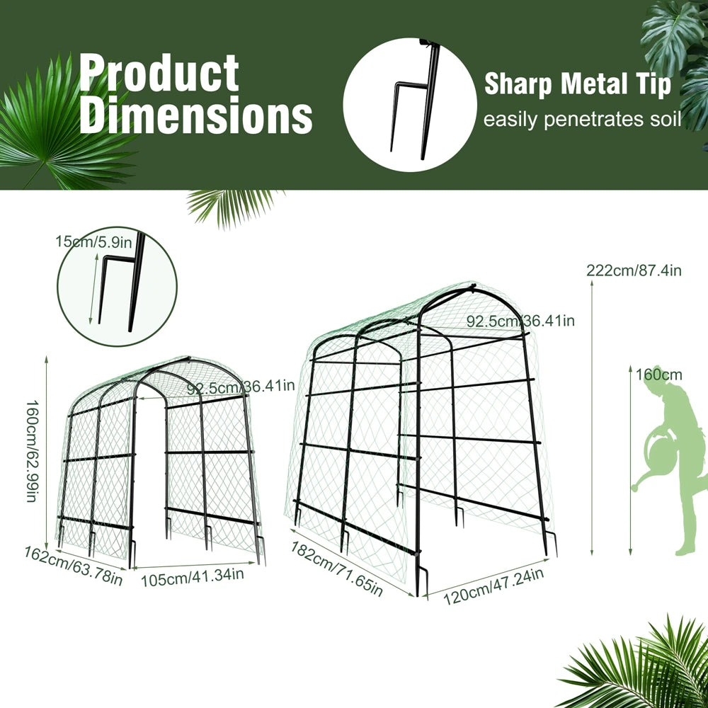 Wisfor U Shaped Metal Garden Trellis Support Frame Climbing Vegetables