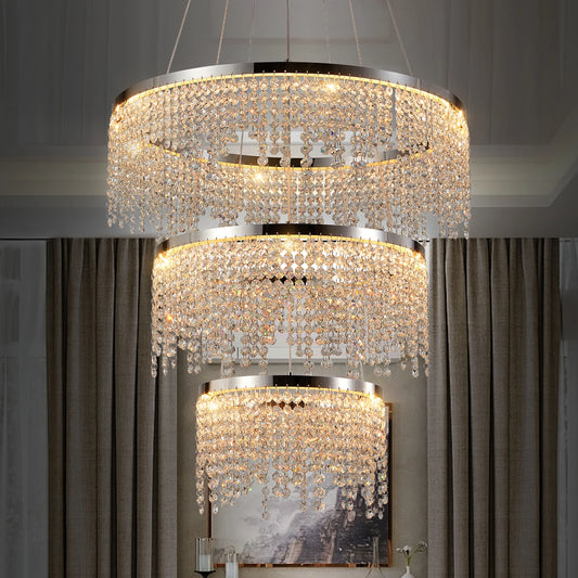 Crystal Chandelier Pendant Light Adjustable Color Temperature 3000K To 6000K