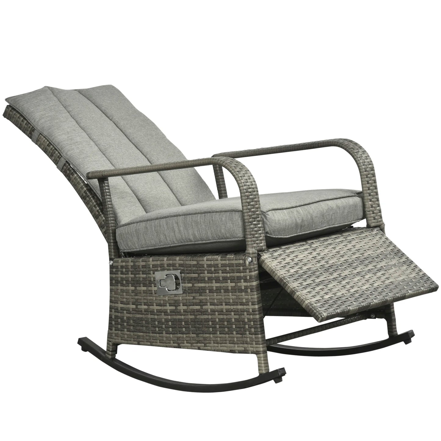 Outsunn Adjustable Wicker Sun Lounger Outdoor Recliner Chair