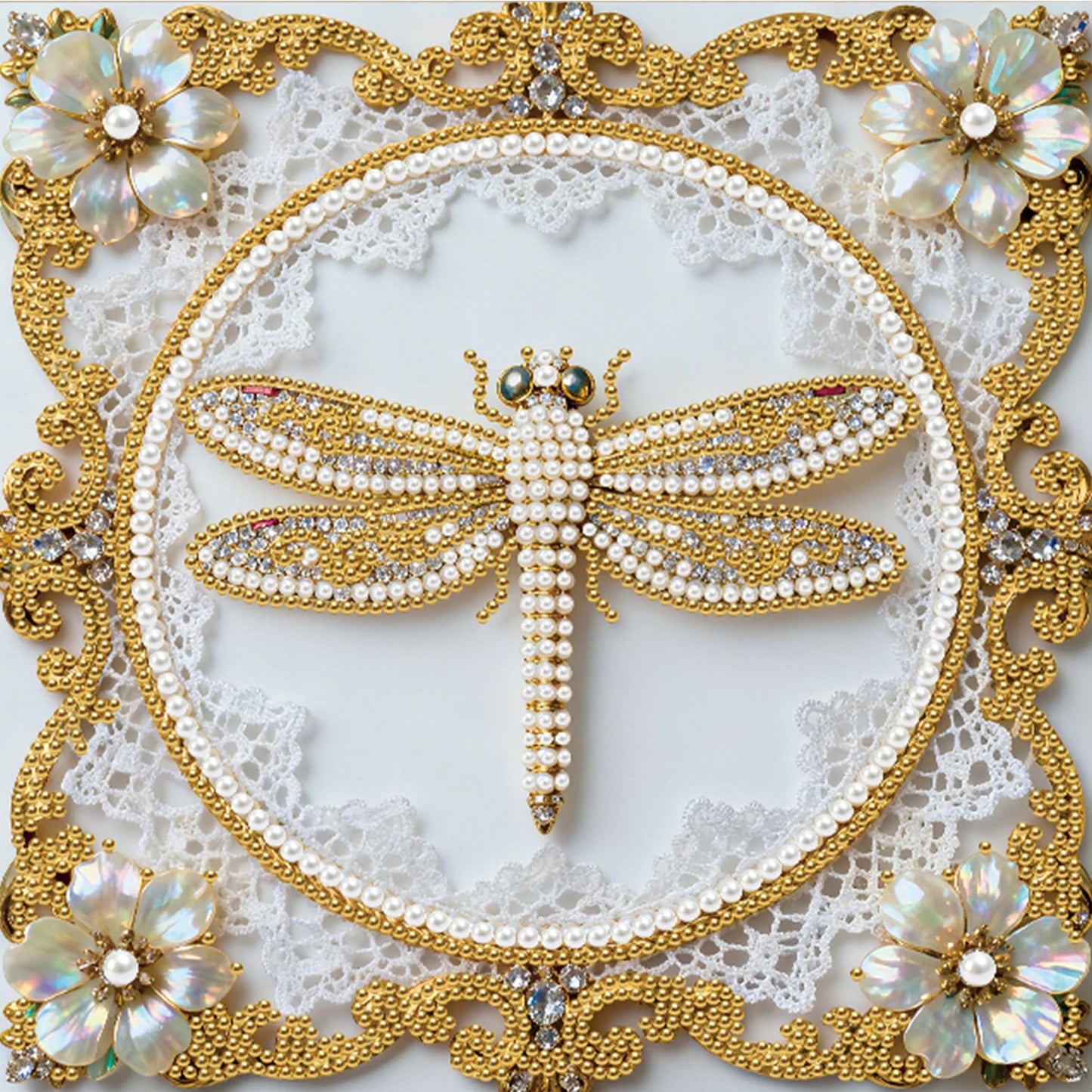 DIY Pearl Art Painting for Home Wall Decor Pearl Gem Paintings Picture Arts Craft 25x25cm With Frame