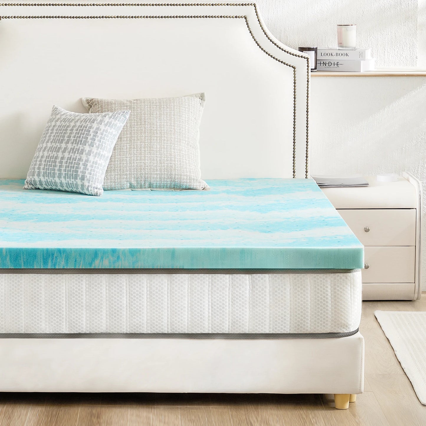 JHK Memory Foam Mattress Topper Gel Cooling For Bedroom