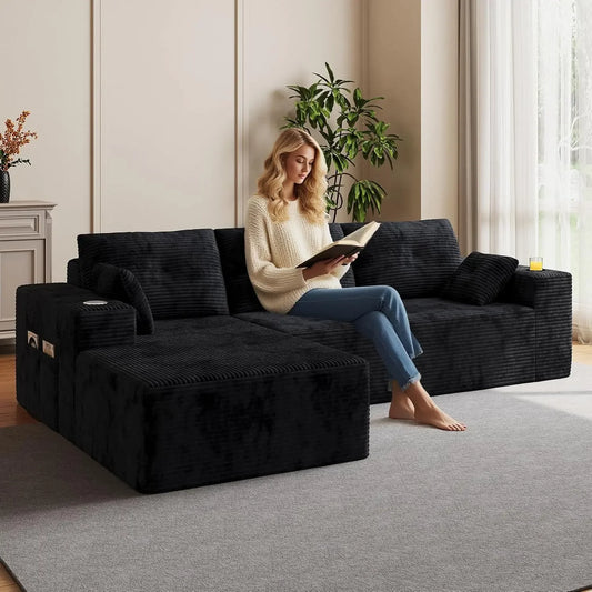 Modular L-Shape Sectional Sofa With Oversized Chaise And Cloud Comfort