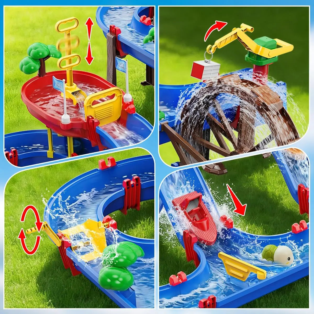 VATOS Outdoor Water Table With Water Wheel Playset For Kids