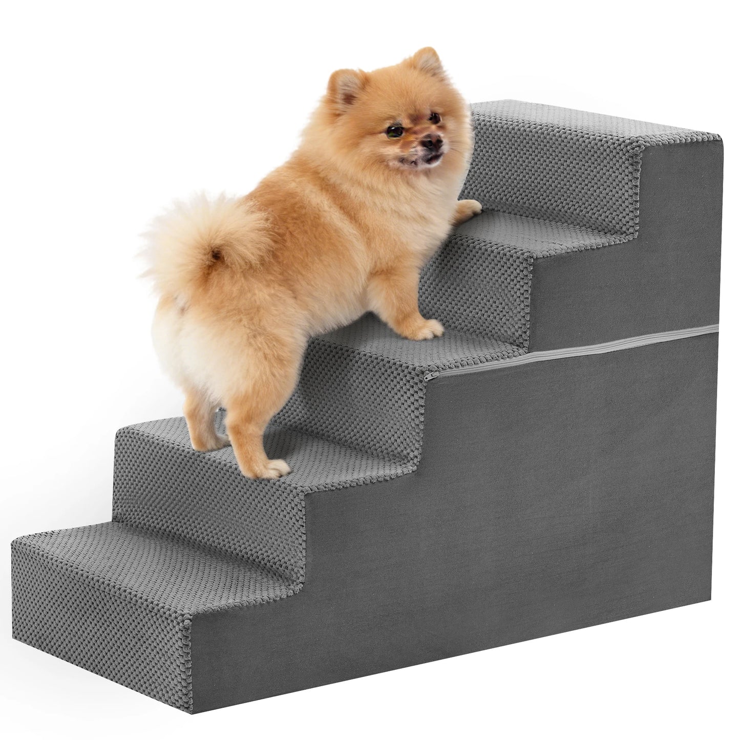 JHK 3-5 Step Right Angled Foam Dog Stairs For Home