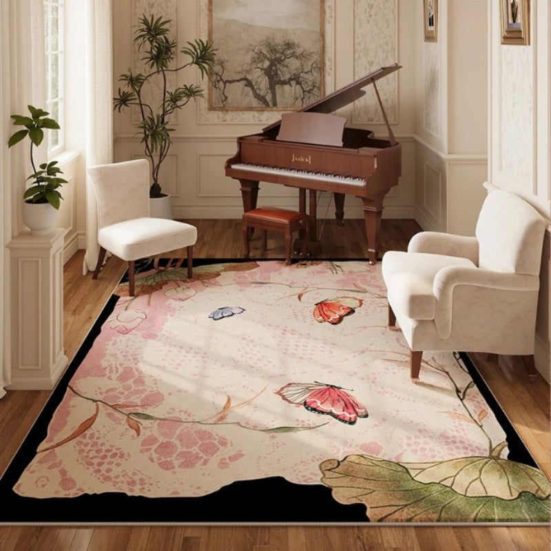 French Style Plush Floral Pattern Area Rug For Living Room Decor