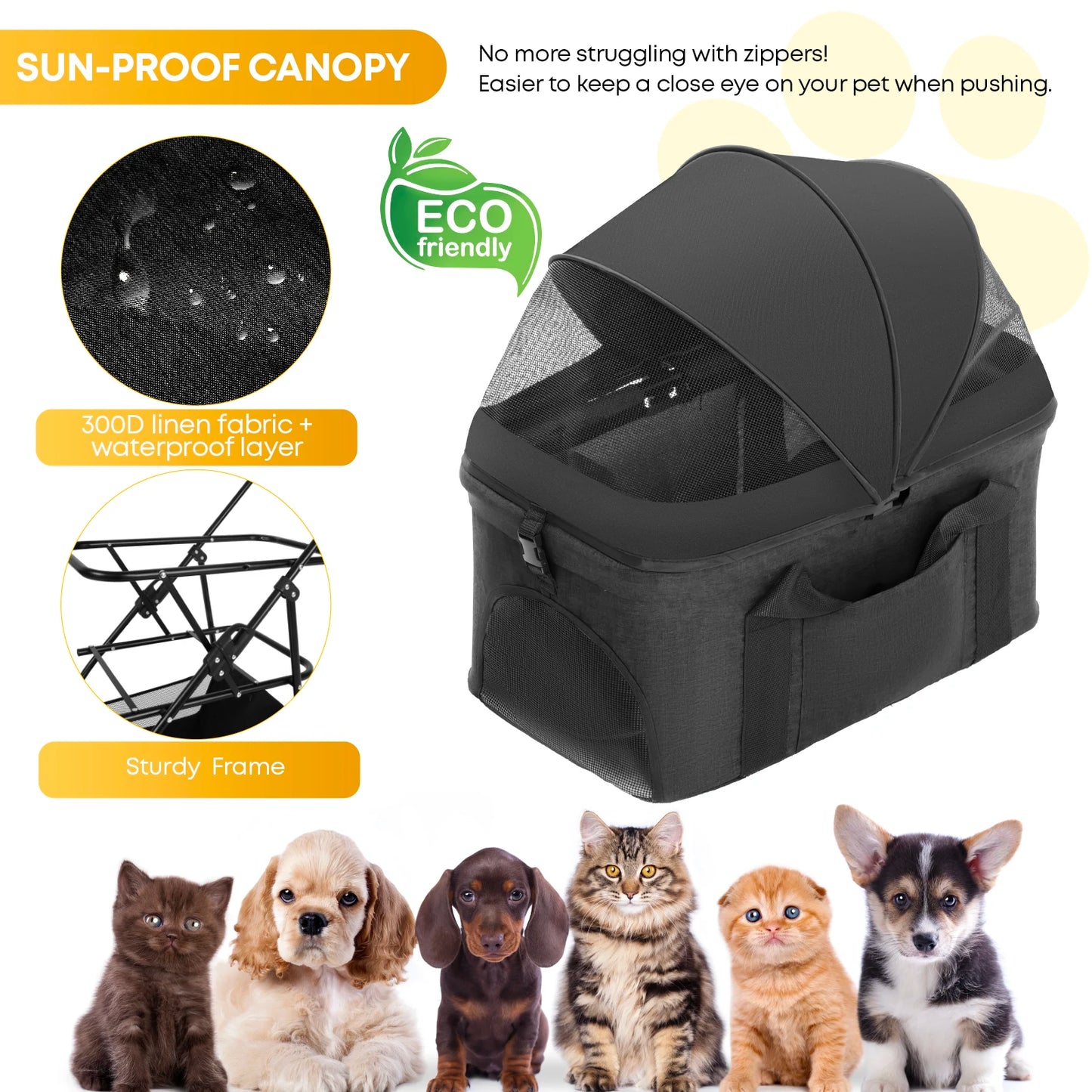 CHIHUAHUA 3 In 1 Pet Stroller For Medium Dogs And Cats All Terrain