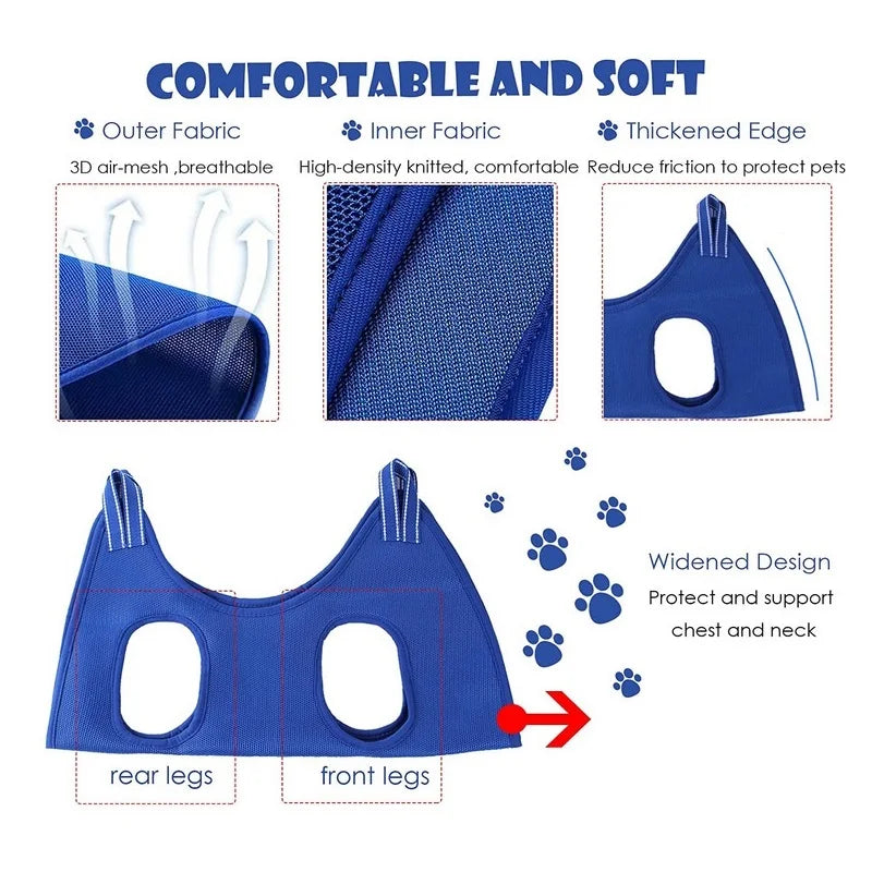 Dog Cat Grooming Hammock Bath Bag For Nail Cutting Anti Scratch Restraint