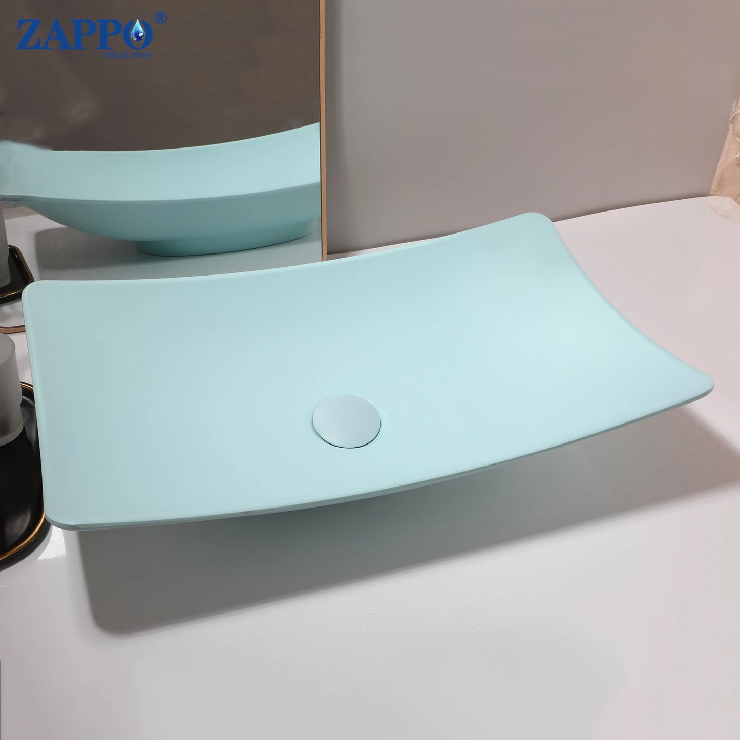 Mekkhal Stone Resin Above Counter Vessel Sink With Drain