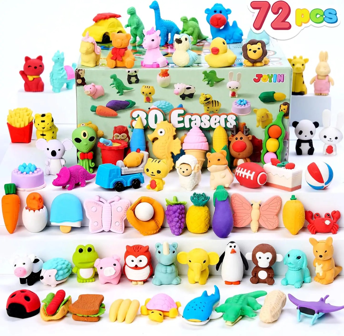 Joyfy 3D Animal Erasers Set For School Party Favors