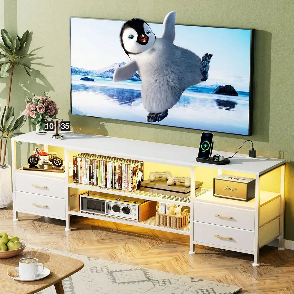 TV Stand With LED Lights Sofa Sideboard Living Room Cabinet