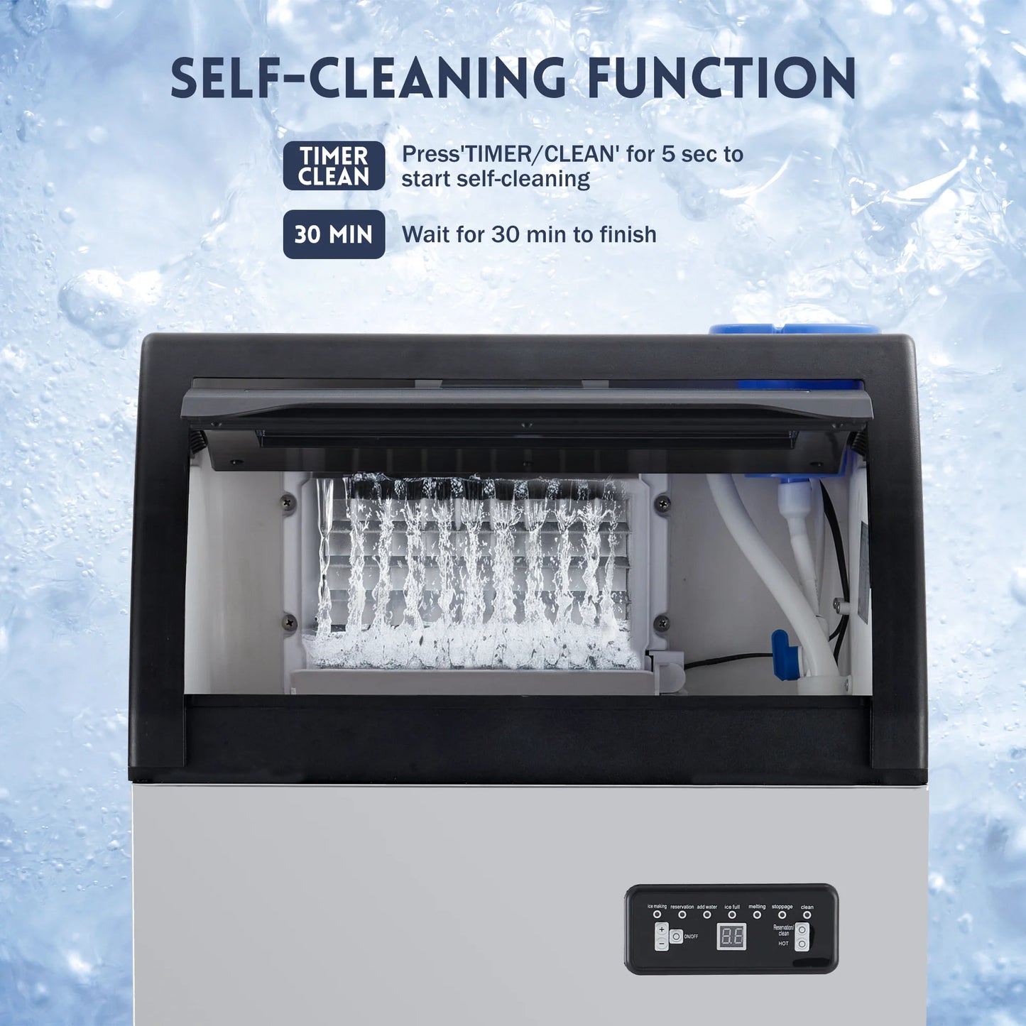 Acekool Commercial Ice Maker Machine With Led Control Panel