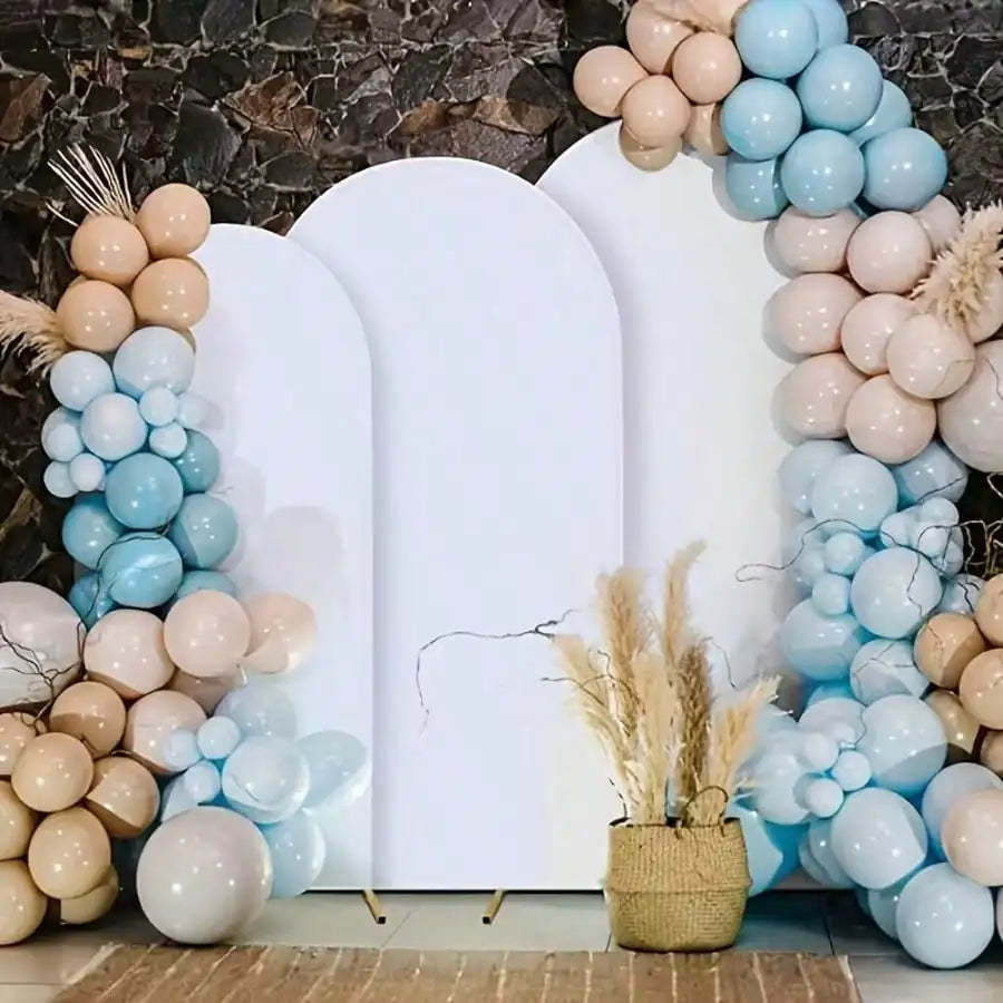 Golden Metal Arch Backdrop Stand Set Of 3 For Weddings
