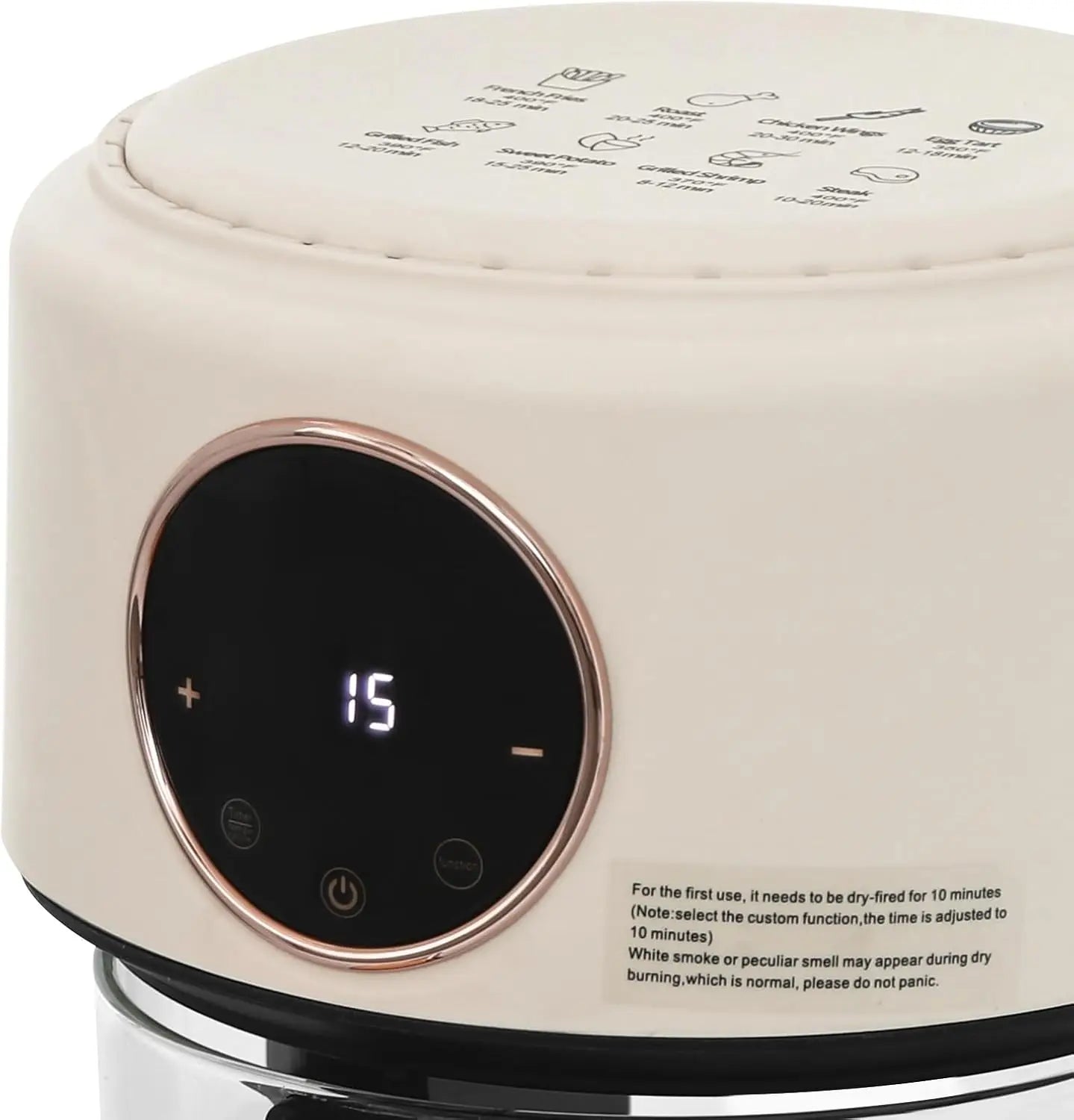 Portable Glass Compact Air Fryer With Digital Display 8 Presets