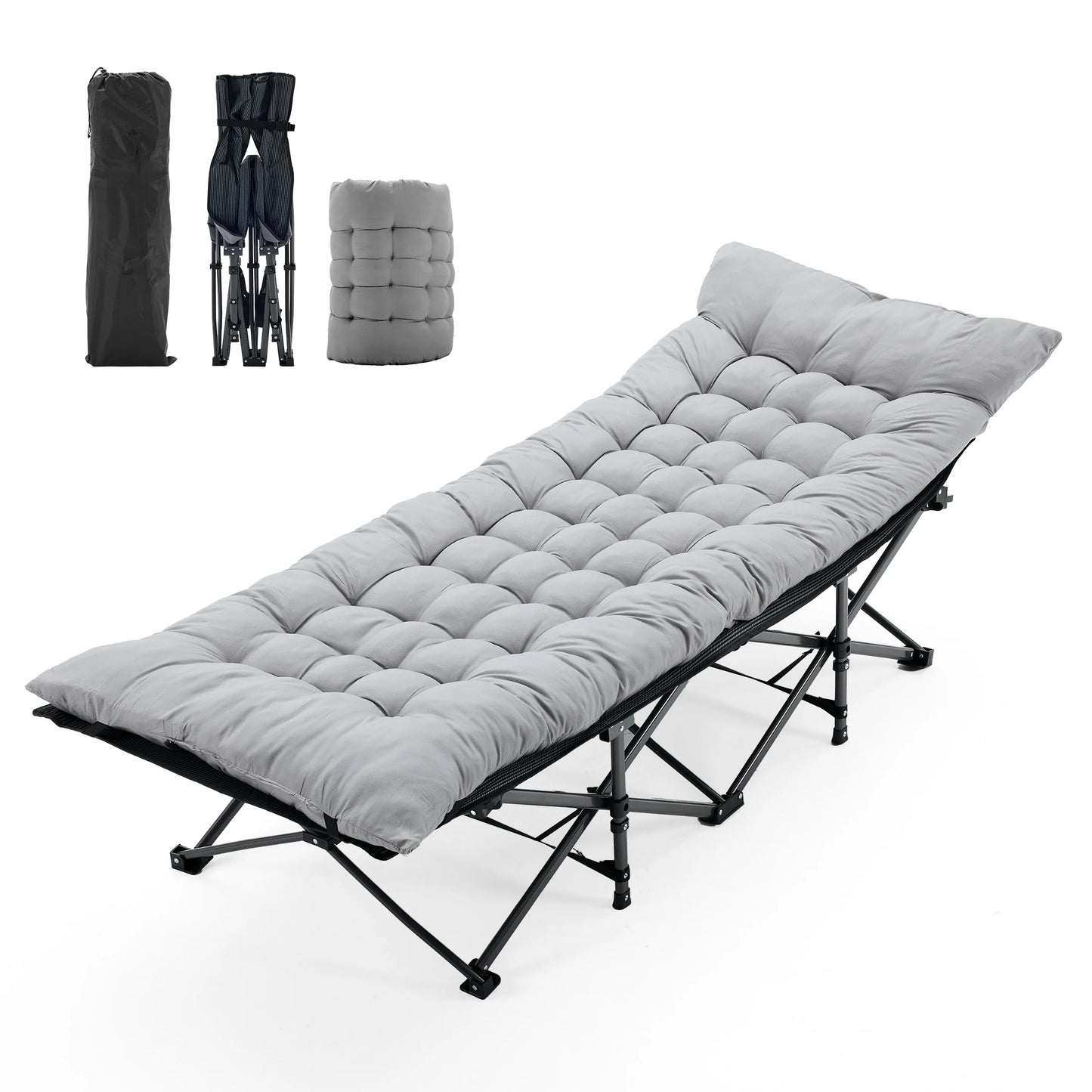JHK Outdoor Folding Camping Lounge Chair With Portable Comfort