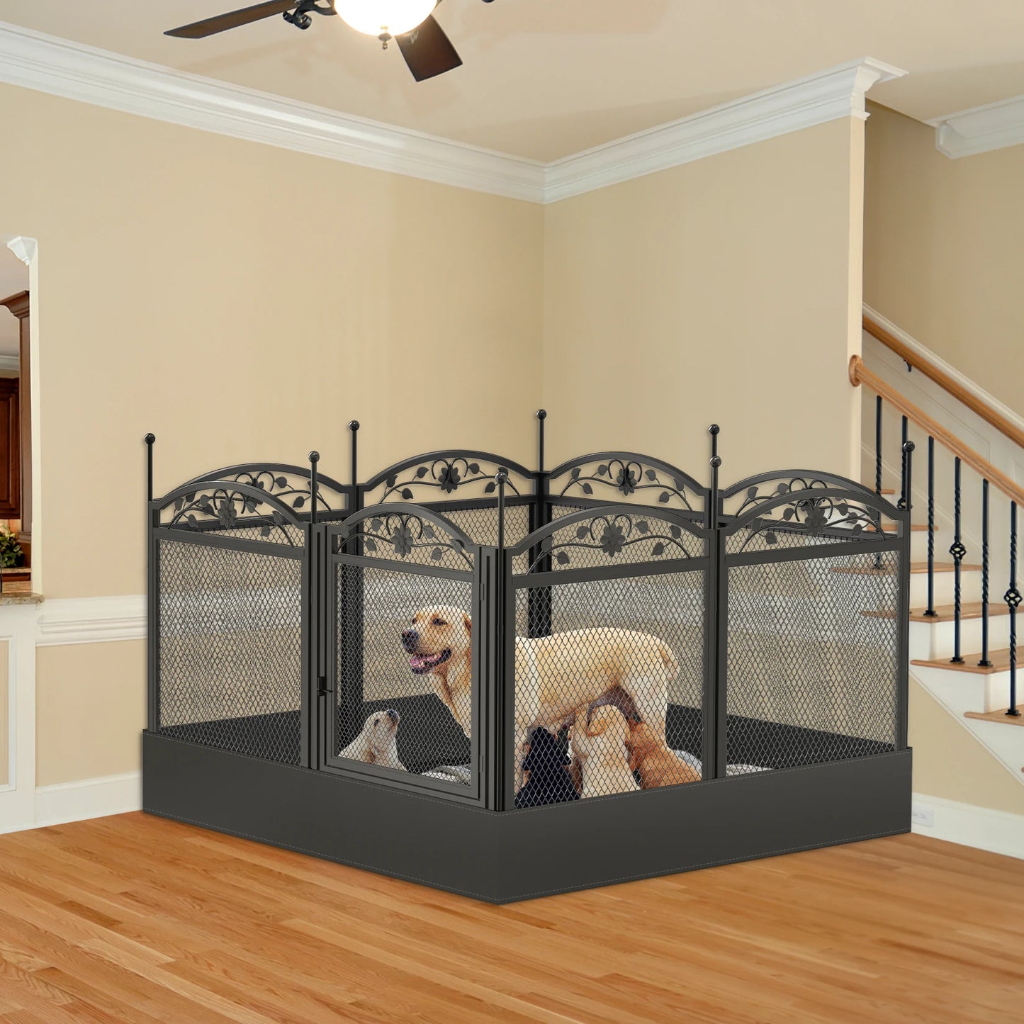 BINGOPAW Heavy Duty Dog Playpen for Indoor Outdoor Use