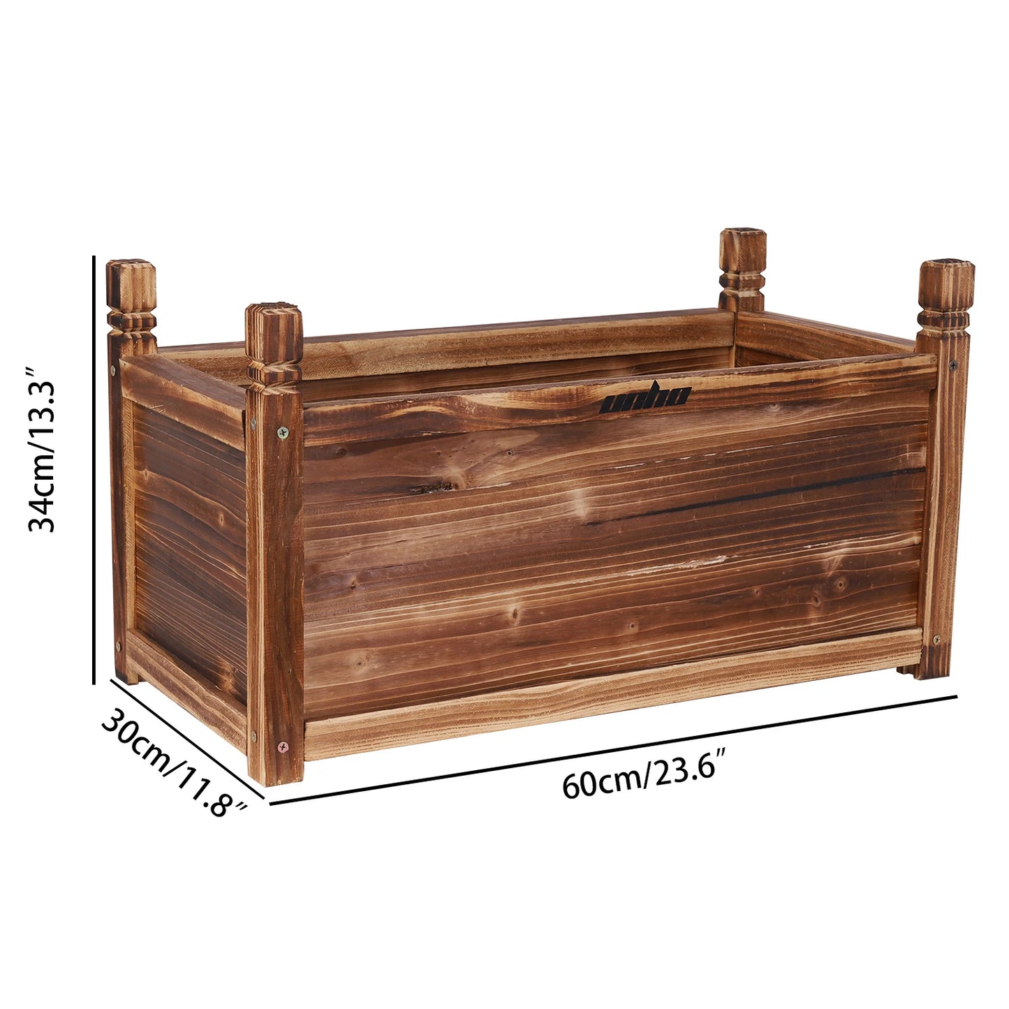 Premium Pine Wood Raised Planter Box For Indoor Garden Use