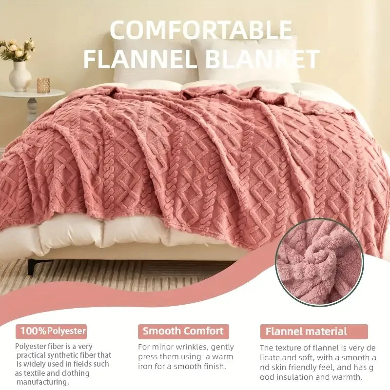 SHFY Ultra Soft 3D Plush Fleece Blanket For Cozy Warmth