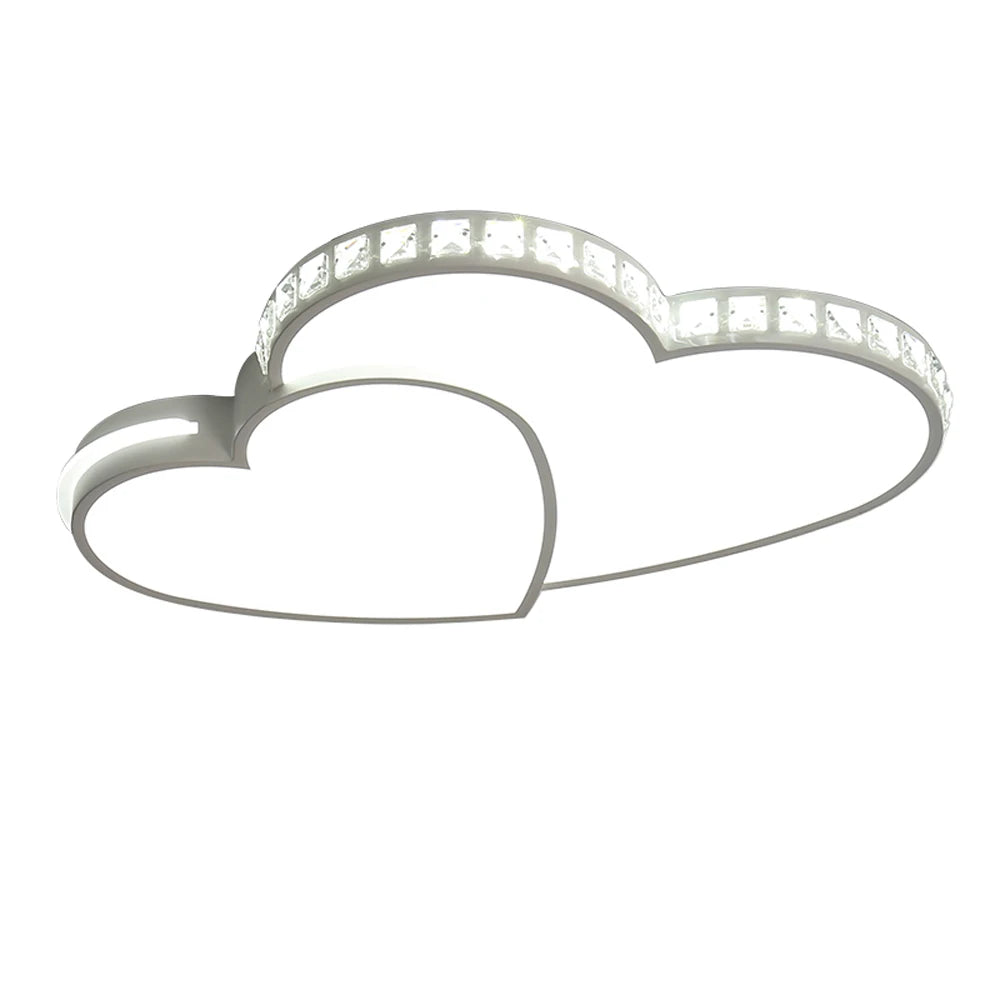 Kids Cartoon Heart Shaped Crystal LED Ceiling Light Fixture