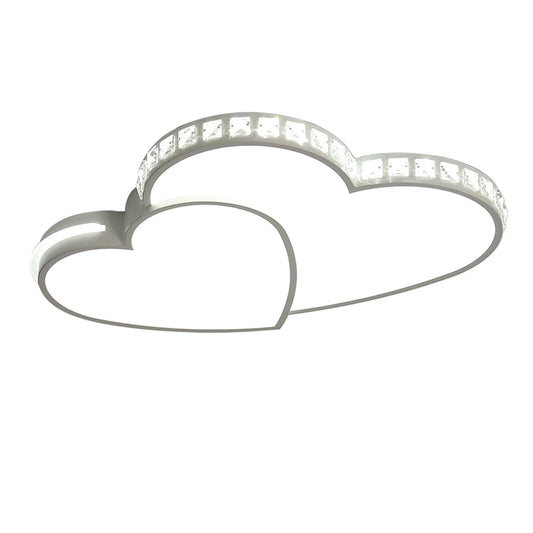 Kids Cartoon Heart Shaped Crystal LED Ceiling Light Fixture