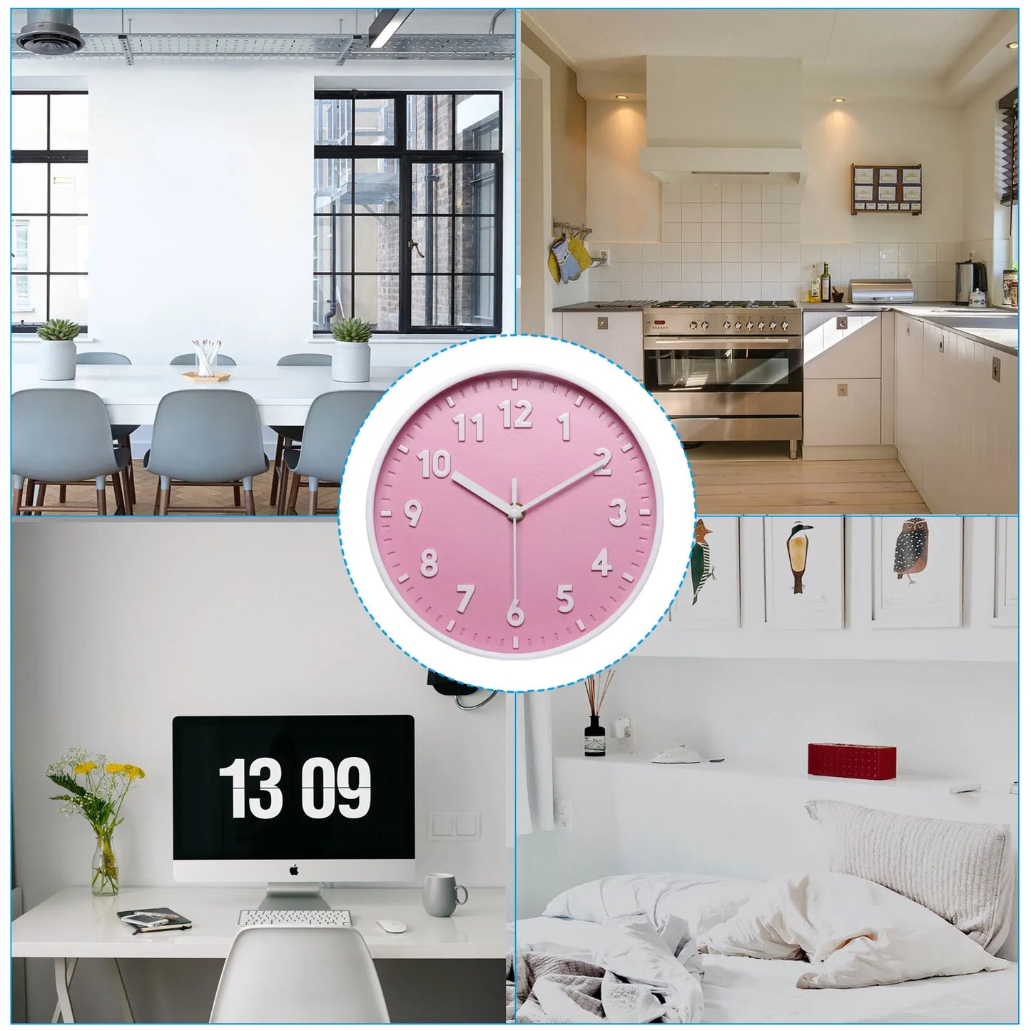 UXCELL Wall Clock Quartz Silent Battery Operated For Office Bedroom