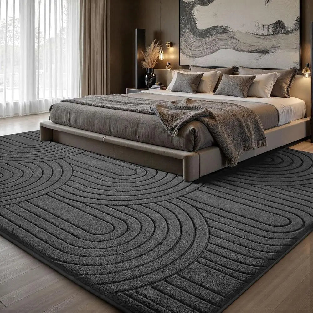 Modern Area Rug For Living Room Anti Slip Machine Washable Polyester