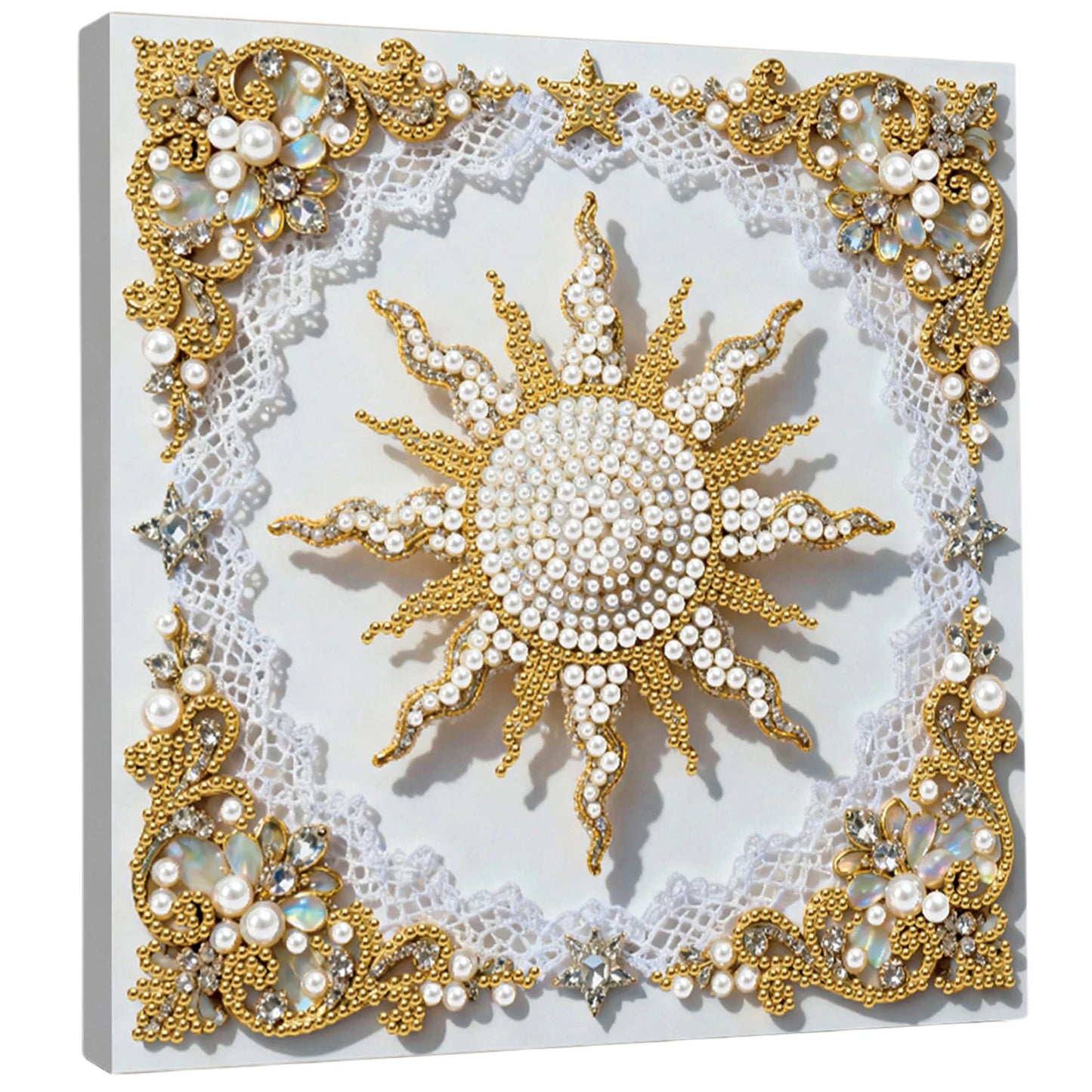 DIY Pearl Art Painting for Home Wall Decor Pearl Gem Paintings Picture Arts Craft 25x25cm With Frame