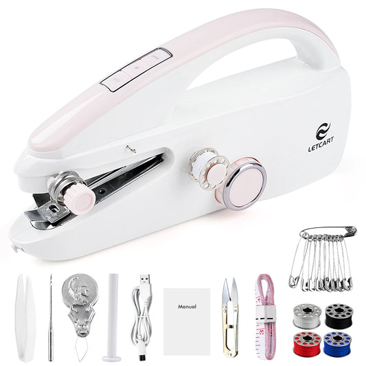 LetCartMaker Mini Handheld Sewing Machine Kit Portable Easy To Use