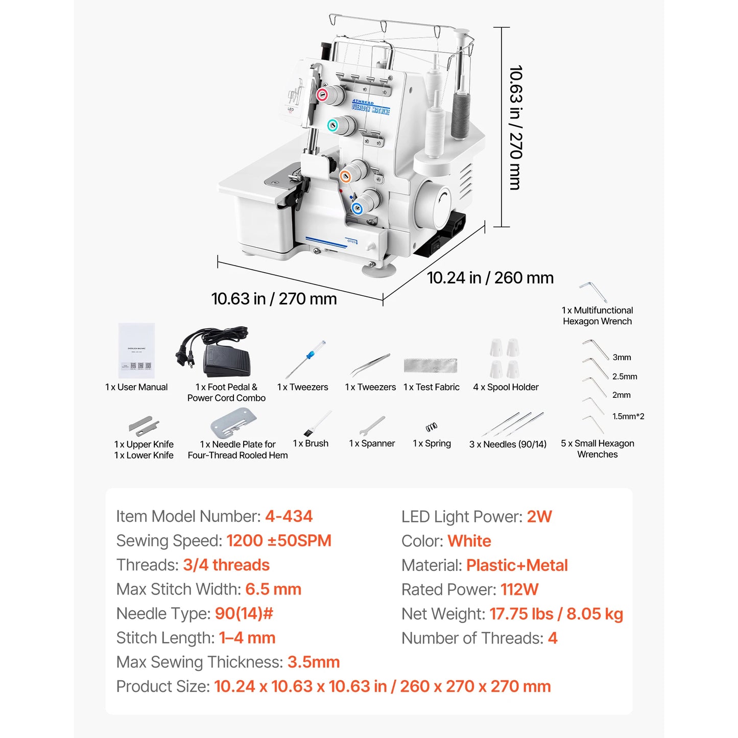 SucceBuy Serger Overlock Sewing Machine 2 3 4 Thread