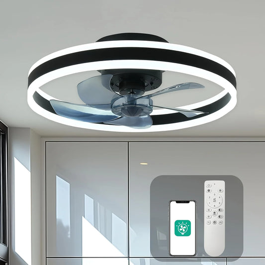 Orison Ceiling Fan With Remote Control Low Profile LED Dimmable