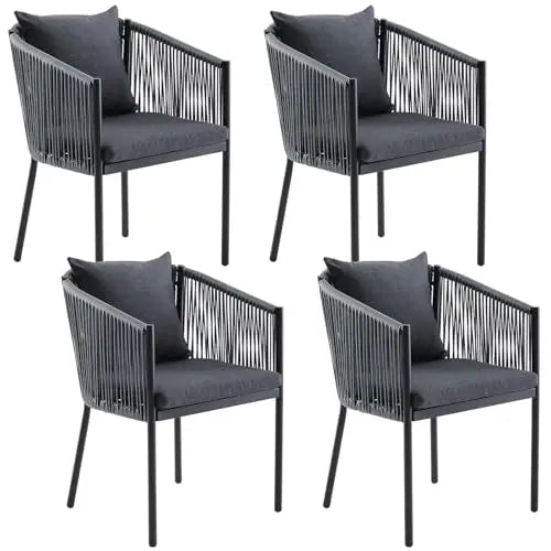 Set Of 2 Outdoor Rattan Wicker Patio Chairs For Garden