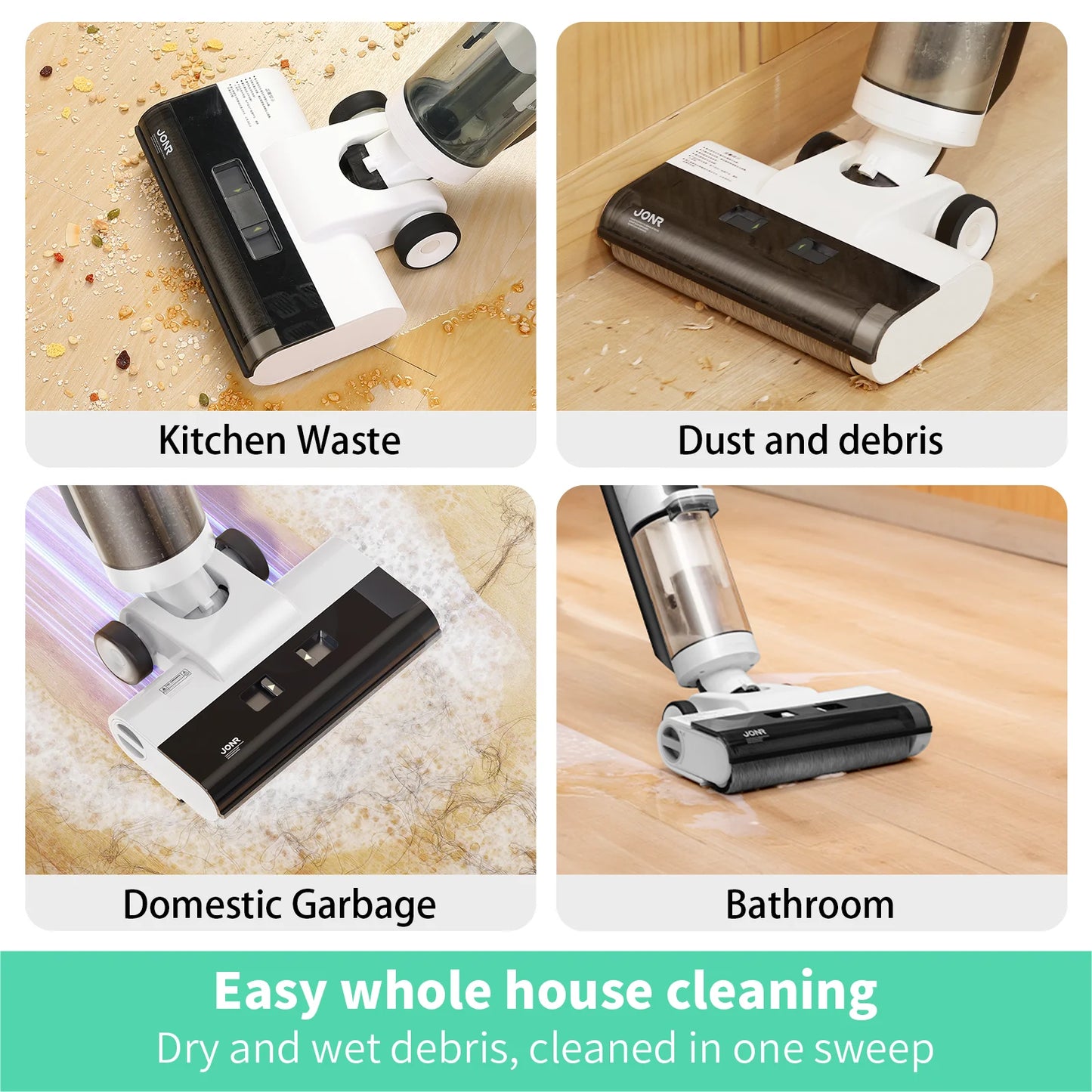 JONR ED12 Wet Dry Smart Vacuum Mop Cleaner Wireless