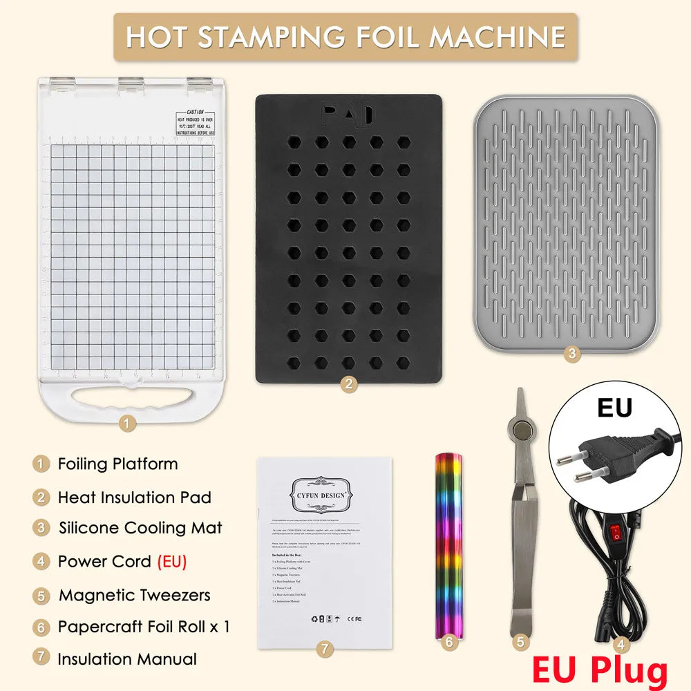 Hot Foil Stamping Machine For Card Making With US EU UK Plugs