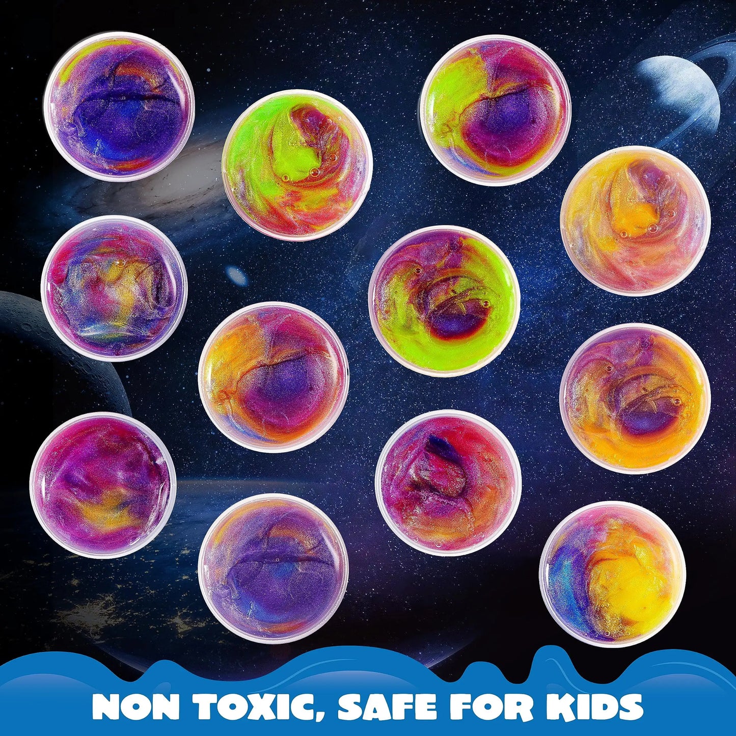 Joyfy Fun Galaxy Slime Cups Stretchy Classroom Party Favors