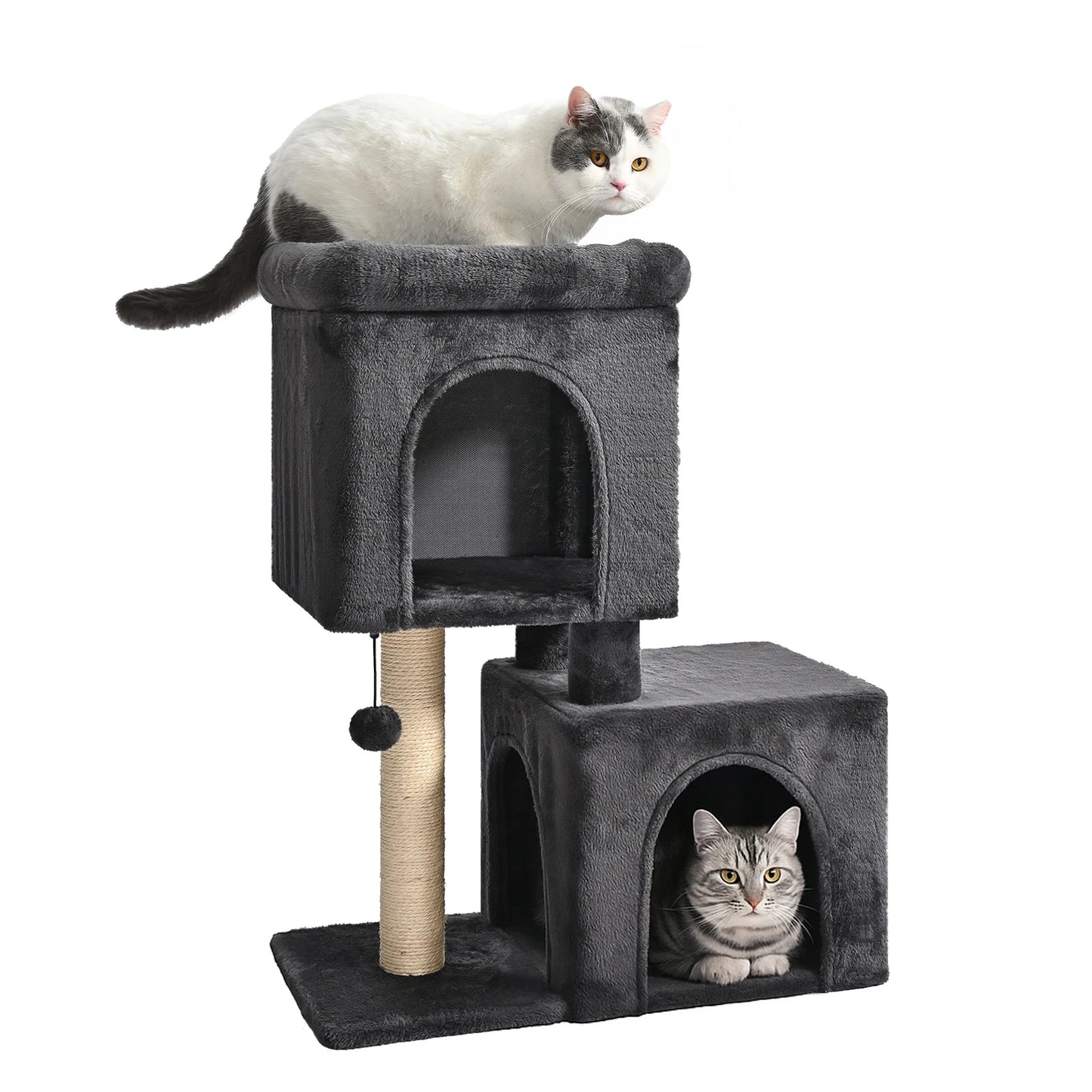 Pawz Road Cat Tower With Dual Condos And Sisal Scratching Post