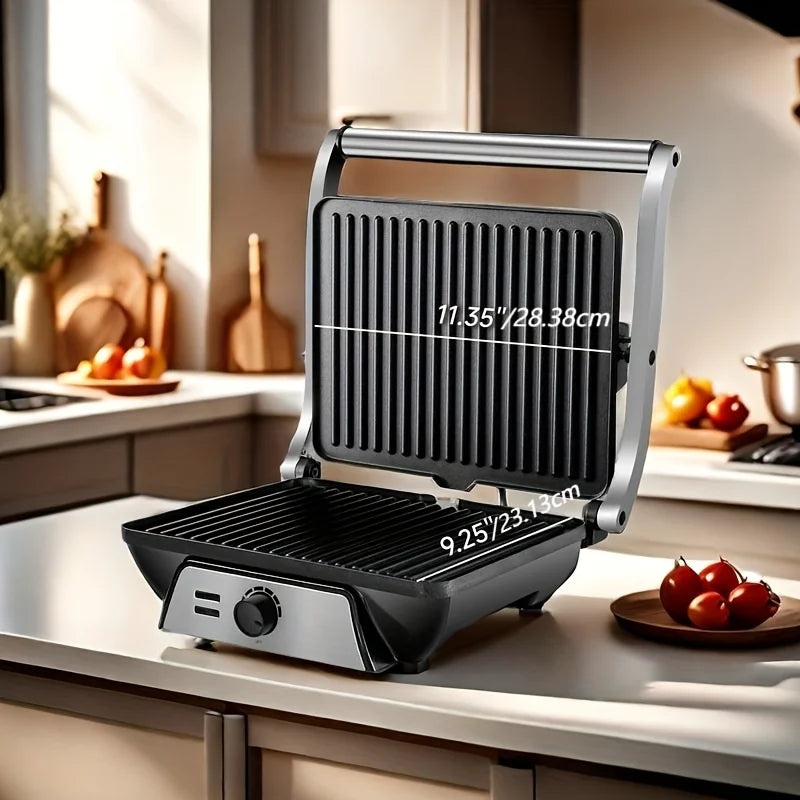 3-In-1 Electric Indoor Grill Panini Press With Nonstick Plates