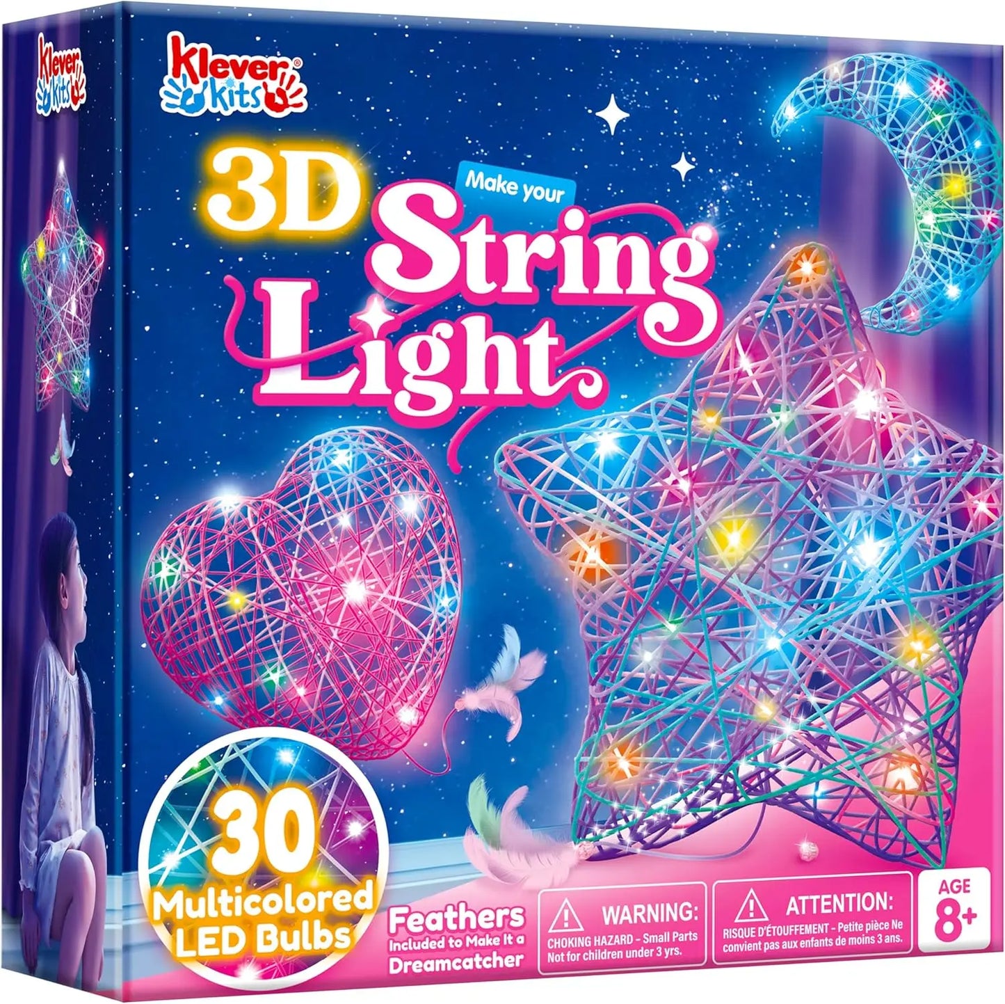 Joyfy 3D String Art Kit Light Up Multicolor LED Bulbs