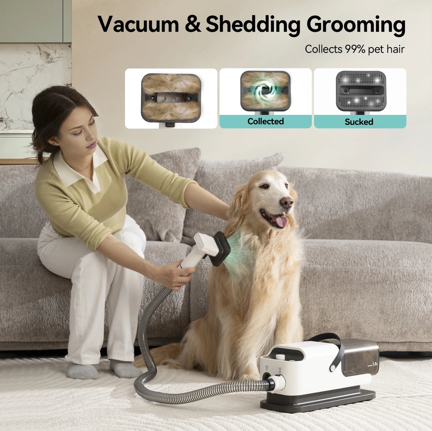 Amicura P1 Vacuum Cleaner And Hair Dryer With Pet Grooming Tools Dog Clipper