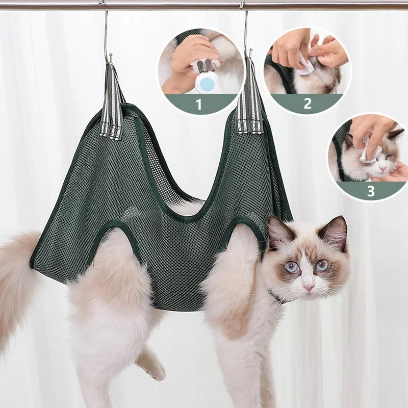 Dog Cat Grooming Hammock Bath Bag For Nail Cutting Anti Scratch Restraint