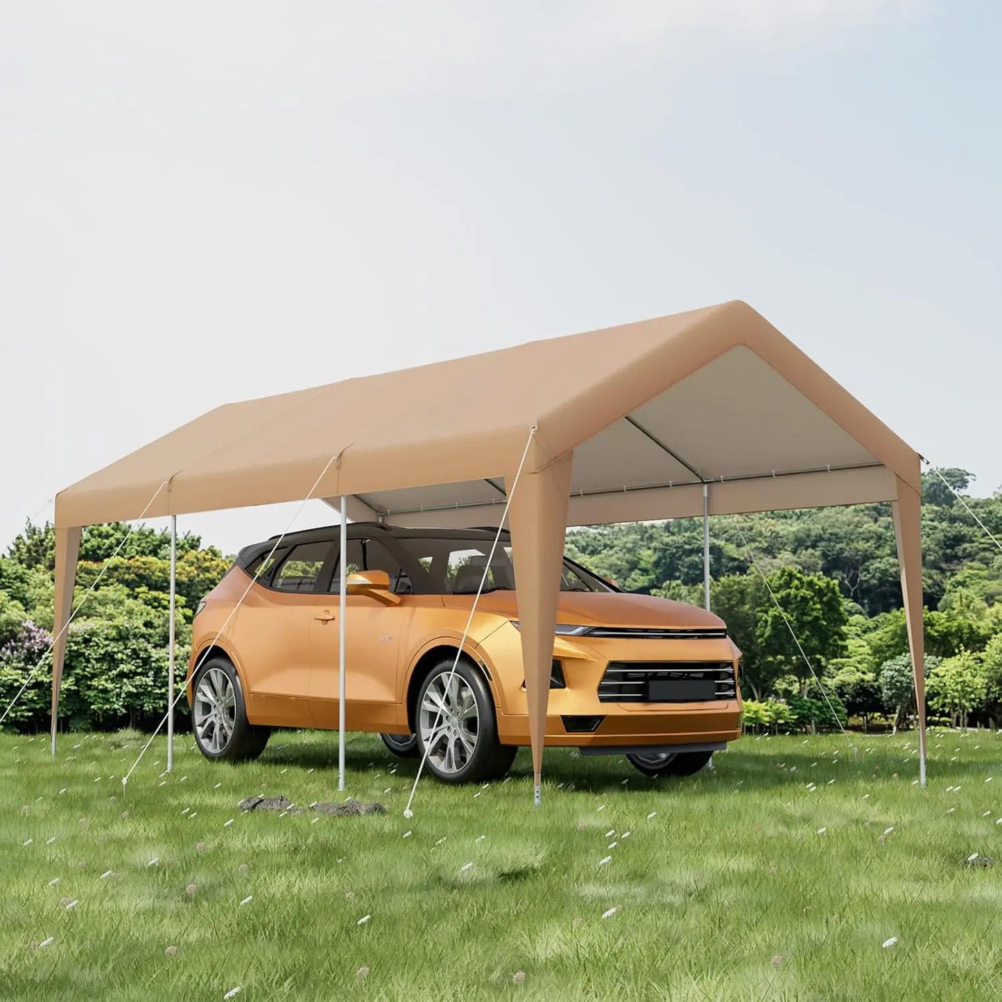 Heavy Duty Carport Shelter With 180g PE Canopy And Steel Frame