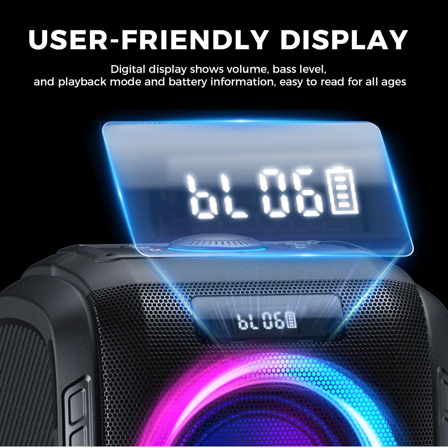 W-King Portable Bluetooth Speaker Wireless Deep Bass Battery
