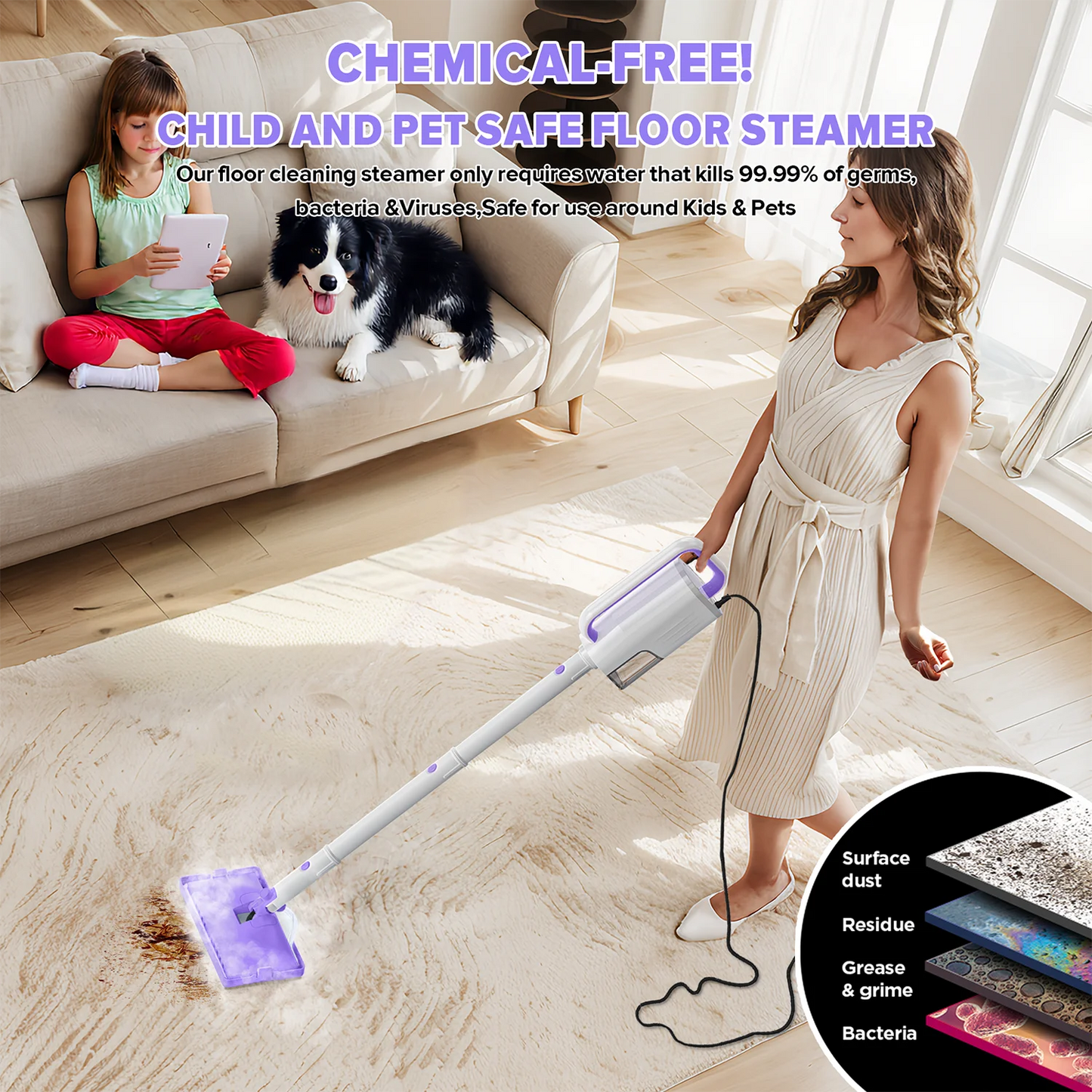 INSE F1 1200W Steam Mop Surface Cleaner For Deep Cleaning