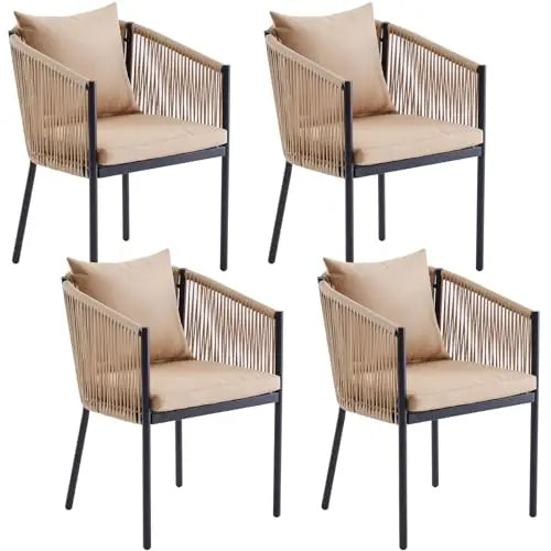 Set Of 2 Outdoor Rattan Wicker Patio Chairs For Garden
