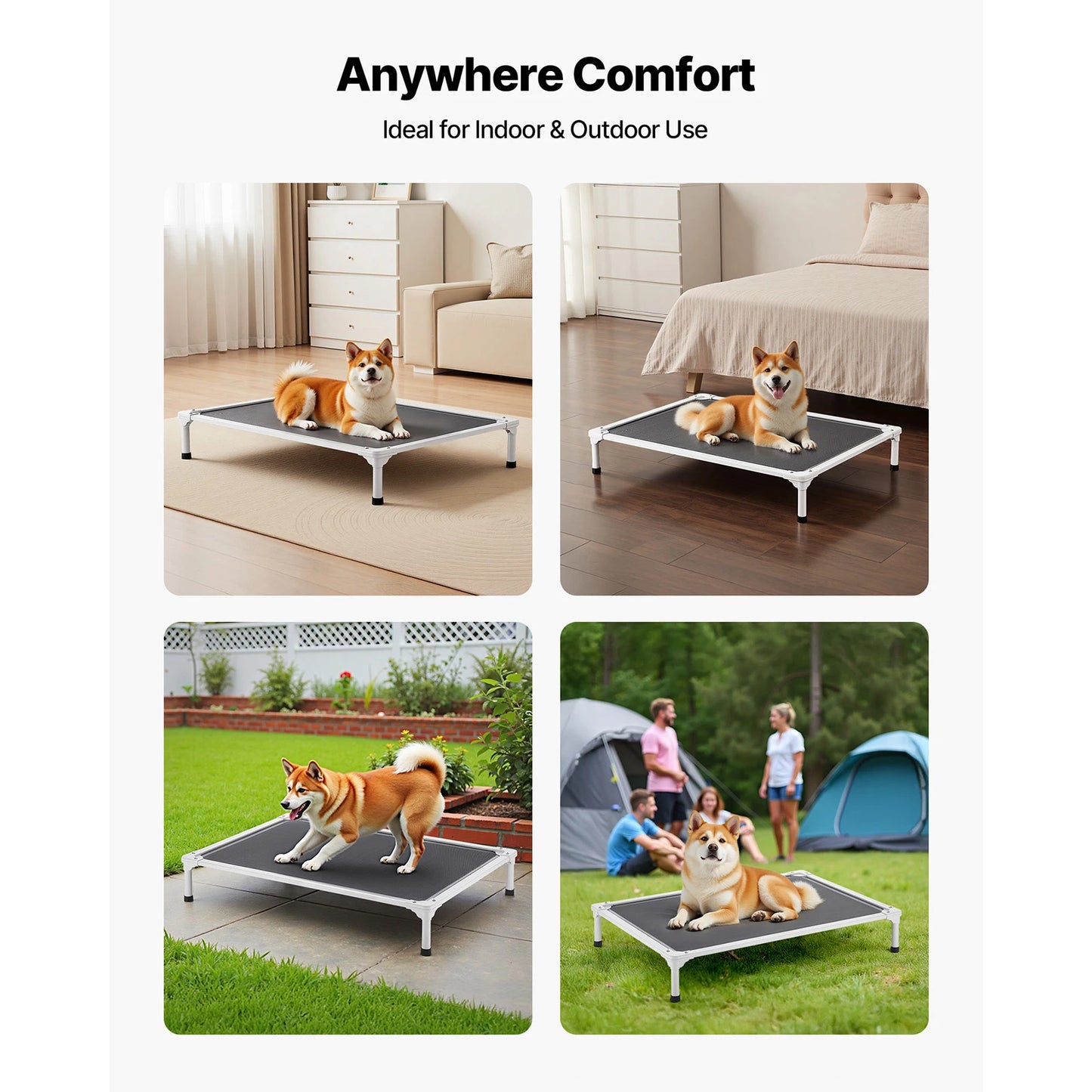 SucceBuy Elevated Dog Bed With Aluminum Frame And Textilene Mesh